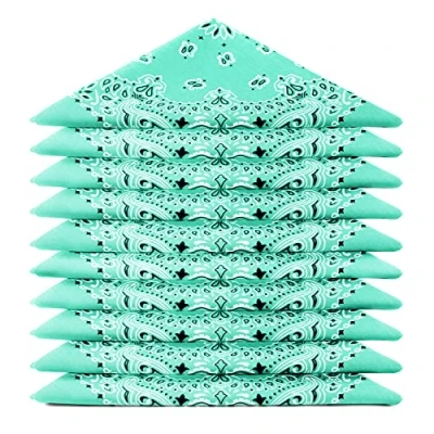 Abbildung von Karl Loven Bandanas 5er Pack 100% Baumwolle Paisley Halstuch Kopf Hals Schal (5er Pack, Laurentian Blau)