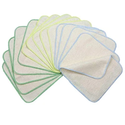 Abbildung von avo+cado Einlagige Flanellwaschlappen aus Bio Baumwolle 15 Stück Mehrweg Baby Waschlappen als Ersatz für Feuchttücher Kleine waschbare mini Baumwolltücher (Farbe: Grün)