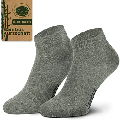 Abbildung von Piarini Gr. 47 50 6 Paar Bambussocken Herren Socken kurz grau