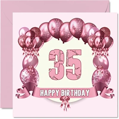 Abbildung von Lustige Geburtstagskarte zum 35. Geburtstag für Frau Papa, Mutter, Sohn, Tochter, Bruder, Schwester, Onkel, Tante, Cousin, 145 mm x Grußkarten,