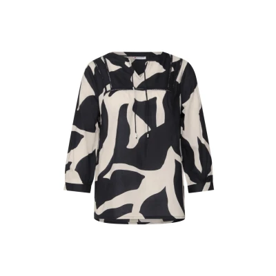 Abbildung von Street One Printmit Tapedetails Bluse, Damen, Größe: 42, Grau