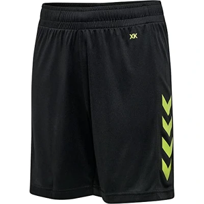 Abbildung von Hummel Hmlcore kurze Sporthose für Kinder, Größe: 116, Black/lime popsicle