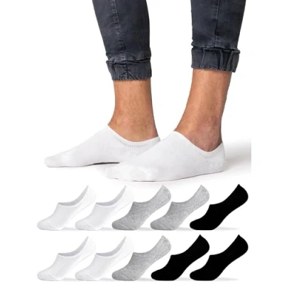 Abbildung von Occulto Herren Füsslinge Sneaker Socken 10er Pack (Modell: Strolch) Schwarz Weiß Grau 39 42