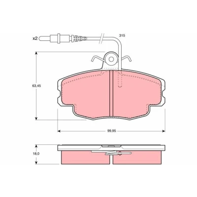 Abbildung von TRW GDB114 Bremsbelagsatz inkl. Verschleißwarnkontakt mit Bremssattelschrauben Zubehör CITROËN: ZX Hatchback