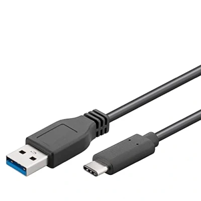 Abbildung von Goobay 67890 SuperSpeed 3.1 USB C &gt; 3.0 (Typ A) Ladekabel, Datenkabel, Unterstützt Charging &amp; Sync, 3 Fach geschirmt, 1m, schwarz