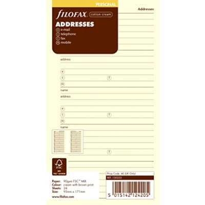 Abbildung von Filofax 130253 Kontakte Organizer, Englisch, cotton cream