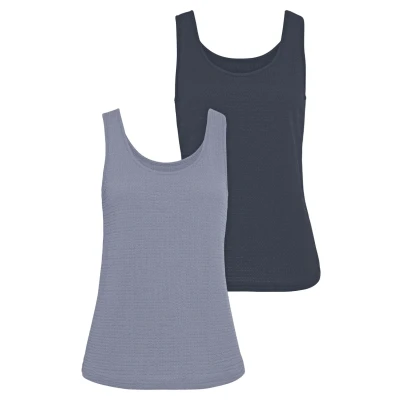 Abbildung von Vivance Strand 2 PACK Top, Damen, Größe: 40/42, Hellblau navy