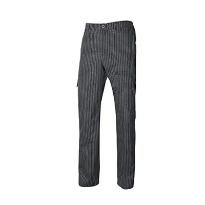 Abbildung von VELILLA Küchenhose, kariert, mehrere Taschen, Unisex, für Erwachsene, schwarz L