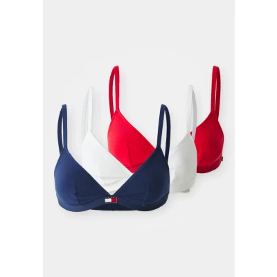 Abbildung von Tommy Hilfiger Heritage 3 PACK Triangel BH, Damen, Größe: 40 42, White/primary red/preppy navy