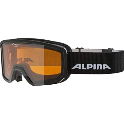 Abbildung von ALPINA SCARABEO S Beschlagfreie, Extrem Robuste &amp; Bruchsichere OTG Skibrille Mit 100% UV Schutz Für Erwachsene, black, One Size