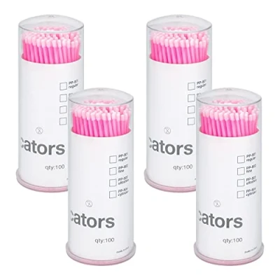 Abbildung von G2PLUS 400 Stück Microbürsten Wimpernbuerste Micro Applikatoren Pinsel Microbrush Stäbchen für Wimpernverlängerung,Rosa