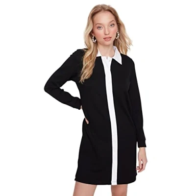 Abbildung von Trendyol Damen Woman Loungewear Mini Jersey Hood Knit Dress Kleid, Black, XS