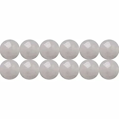 Abbildung von SKYBEADS Natur Weiß Jade Halbedelsteine Perlen zum Auffädeln Runde 6mm Naturstein 38cm Strang Approx 60 Stück