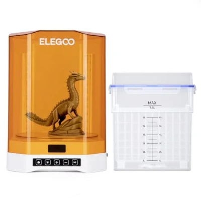 Abbildung von ELEGOO Mercury Plus V3 Reinigungs und Aushärtungsstation, Wash and Cure Station mit 7,5 l große Kapazität 360 Stereo Aushärtung, Kompatibel Den Meisten LCD/DLP/SLA 3D Drucker