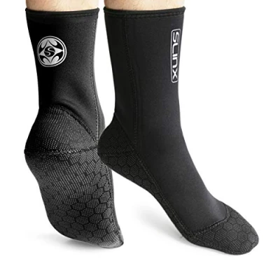 Abbildung von PAWHITS Neopren Socken für Neoprenanzug 3 mm Thermosocken rutschfest Herren und Damen zum Tauchen Schnorcheln Schwimmen Surfen Segeln Kajakfahren XL Schwarz