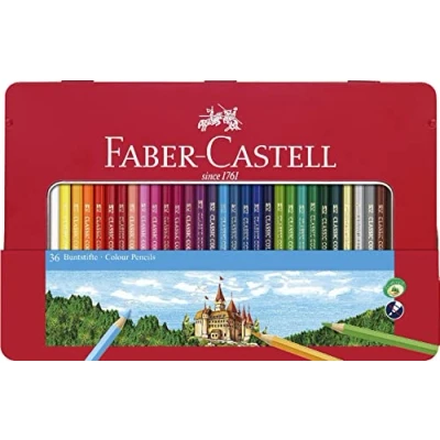 Abbildung von FABER CASTELL 115886 Buntstifte Hexagonal, 36er Metalletui