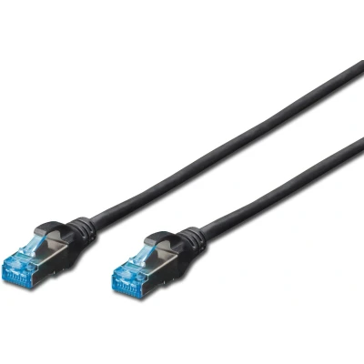 Abbildung von DIGITUS LAN Kabel Cat 5e 0,5m CCA Netzwerkkabel Mit RJ45 SF/UTP Geschirmt Kompatibel zu 6 &amp; 5 Schwarz