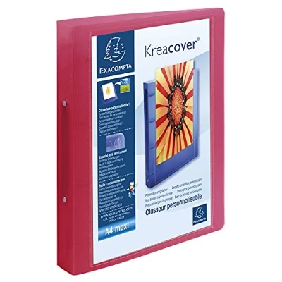 Abbildung von Exacompta 54869E Präsentationshefter KreaCover aus transluzentem Kunststoff. 2 Ring Mechanik DIN A4 Rücken 40mm ideal für Angebots und Unternehmenspräsentationen 1 Stück Zufallsfarbe