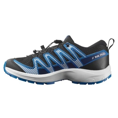 Abbildung von Salomon XA PRO V8 Unisex Hikingschuh für Kinder, Größe: 33, Black/white/french blue Kunststoff/textil