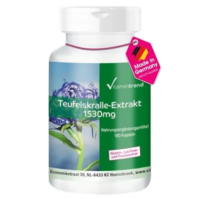 Abbildung von Teufelskralle Extrakt Kapseln 1530mg 180 vegane hochdosierte Harpagophytum Vitamintrend®