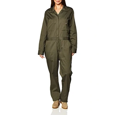 Abbildung von Dickies Damen Langarm Overall aus Baumwoll Twill Arbeitsoverall, moos, Small