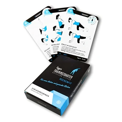 Abbildung von figgrs® Rückenfit 57 Trainingskarten mit 50 Fitnessübungen für einen starken &amp; gesunden Rücken I Rückentraining ohne Gerät Rückenschule zuhause Von Anfänger bis Profi