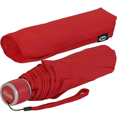 Abbildung von iX brella Mini Ultra Light Damen Taschenschirm mit großem Dach extra leicht dunkel rot