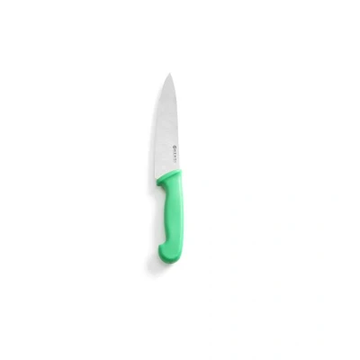 Abbildung von HENDI Kochmesser 38,5 cm Klingenlänge: 24 Edelstahl rostfrei Stärke: 2,5 PP Griff grün Profi, Gastro Küchenmesser kaufen