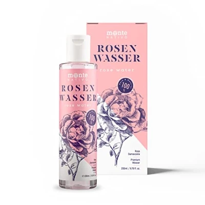 Abbildung von Rosenwasser Monte Nativo 200 ml zur Gesichtsreinigung und Gesichtspflege Gesichtswasser Gesichtstoner Anti Pickel Hautpflege Face cleanser
