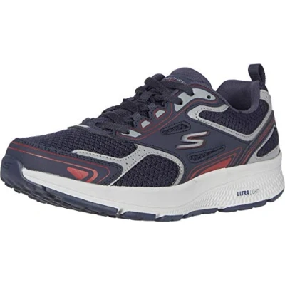 Abbildung von Skechers Herren Go Run Consistent Sneaker, Navy Leather Synthetic Red Trim, 44 EU