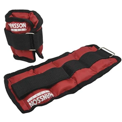 Abbildung von Hansson.Sports Gewichtsmanschetten Laufgewichte für Fuss/Hand Gelenke Paar 2x0,5KG rot
