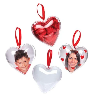 Abbildung von Baker Ross Foto Anhänger „Herz“ (4 Stück) für Kinder zum Gestalten, Dekorieren und Verschenken Valentinstag Muttertag