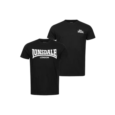 Abbildung von Lonsdale Normale Passform Piddinghoe 2 PACK Tshirt print, Herren, Größe: XXL, Black