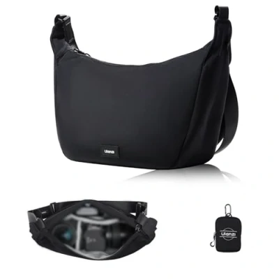 Abbildung von ULANZI Kameratasche Schultertasche Sling Bag Stilvoll mit Trennwänden Leichte Aufbewahrungstasche für DSLR Kamera Kamerazubehör Reise Outdoor Fotografie Tasche (Schwarz)