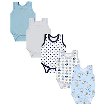 Abbildung von TupTam Baby Jungen Achselbody in Unifarben 5er Pack, Farbe: Farbenmix 9, Größe: 110