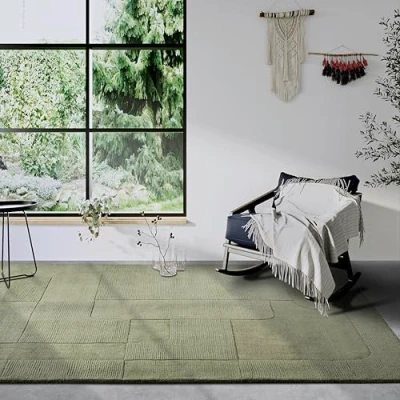 Abbildung von Villeroy &amp; Boch Wollteppich »Charlotte«, rechteckig, 10 mm Höhe, Läufer, Handgewebt, Wolle, Natur, Wohnzimmer, Geometrie