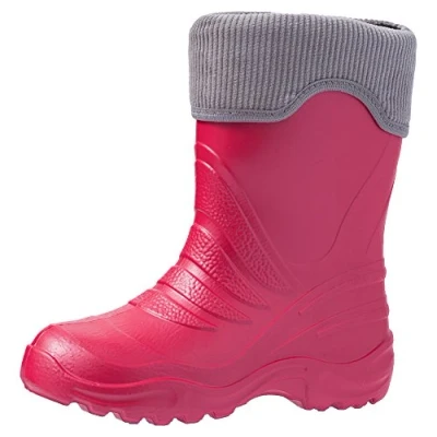 Abbildung von Ladeheid Kinder Mädchen Jungen federleichte Eva Thermo Gummistiefel gefüttert LA 861 (Fuchsia212/Grau, 34/35 EU)