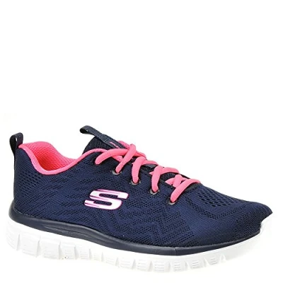 Abbildung von Skechers Wide Fit Graceful Sneaker low, Herren, Größe: 40, Navy/hot pink Schuhe