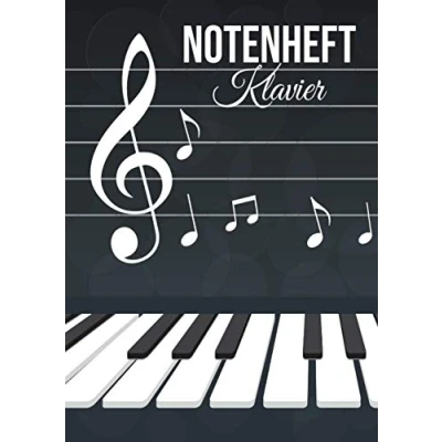 Abbildung von Notenheft Klavier: DIN A4 100 Seiten Blanko Notenblock Anfänger und Fortgeschrittene Große Lineatur Musik Schreibheft Leere Notensysteme