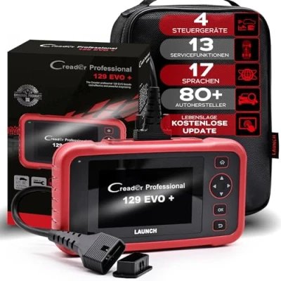 Abbildung von LAUNCH Europe CRP 129 EVO+ OBD2 Diagnosegerät Auto Auslesegerät Kfz Diagnose EOBD Tester 4 Systemen Motor, ABS, SRS, Automatik Getriebe + 13 Service Funktionen mit Touchscreen WiFi Update/Android