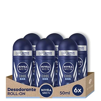 Abbildung von NIVEA MEN Cool Kick Roll on im 6er Pack (6 x 50 ml), Deo für Männer mit Frischekick, Anti Transpirant die Männerpflege