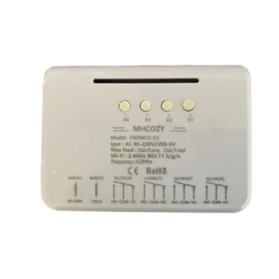 Abbildung von MHCOZY Ewelink WIFI Relais, selbsthemmend/verriegelnd/momentan Relaisschaltermodul, arbeiten Sie mit Alexa Assistant(220V 4CH RF)