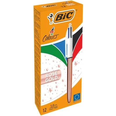 Abbildung von BIC 4 Farben Kugelschreiber Set Colours Rose Gold, 12er Pack, Ideal für das Büro, Home Office oder die Schule
