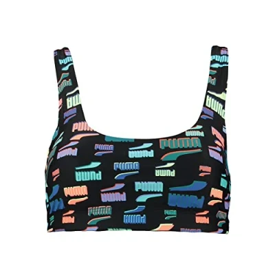 Abbildung von PUMA Damen Scoop Neck Bikini Top, Black Combo, XS EU