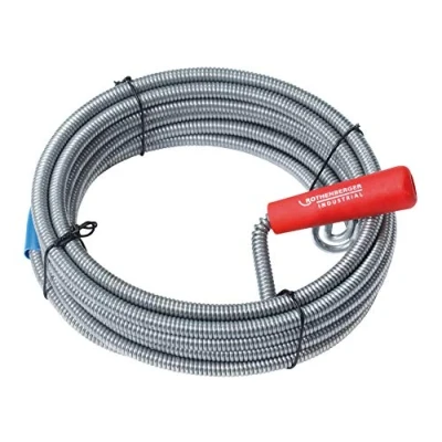 Abbildung von ROTHENBERGER Industrial Rohrreinigungsspirale 5 m aus Federstahl Ø Spirale: 9 mm; Mit Rückholbohrer und Handkurbel Rohre Kunststoff, Gusseisen oder Steinzeug 072984E