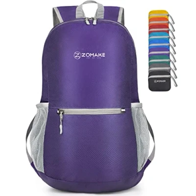 Abbildung von ZOMAKE Ultraleicht Faltbarer Rucksack Packbare Backpacks 20L,Kleiner Faltbar Rucksäcke Wanderrucksack Wasserdicht für Damen Herren Outdoor Wandern(Violett)