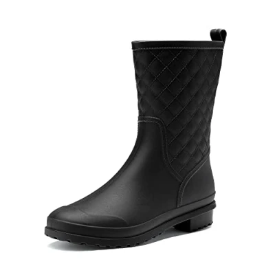 Abbildung von DREAM PAIRS Stiefel Damen Gummistiefel Halbhoch Chelsea Boots,Size 40,Schwarz,SDRB2204W E