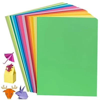Abbildung von Buntes Origami Papier, 200 Blatt, 20 leuchtende Farben, 8,3 x 11,7 Zoll, 70 g/m², doppelseitiges A4 Faltpapier für DIY Kunsthandwerksprojekte, Kinder und Erwachsene