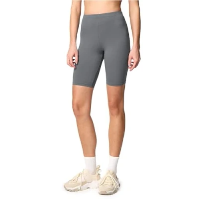 Abbildung von Merry Style Damen Sport Leggings kurz Sportleggings Radlerhose Sporthose aus Baumwolle MS10 200 (Grau, M)