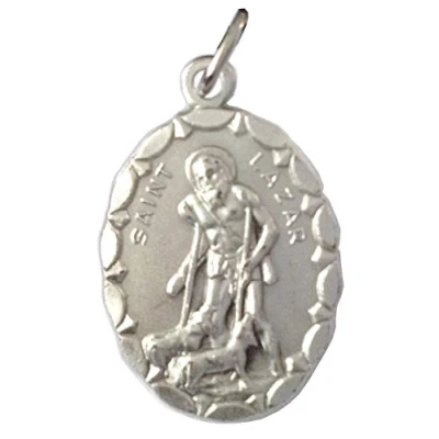 Abbildung von OVALE MEDAILLE DES HEILIGEN Aussätzigen LAZARUS MEDAILLEN DER SCHUTZHEILIGEN 100% Made in Italy